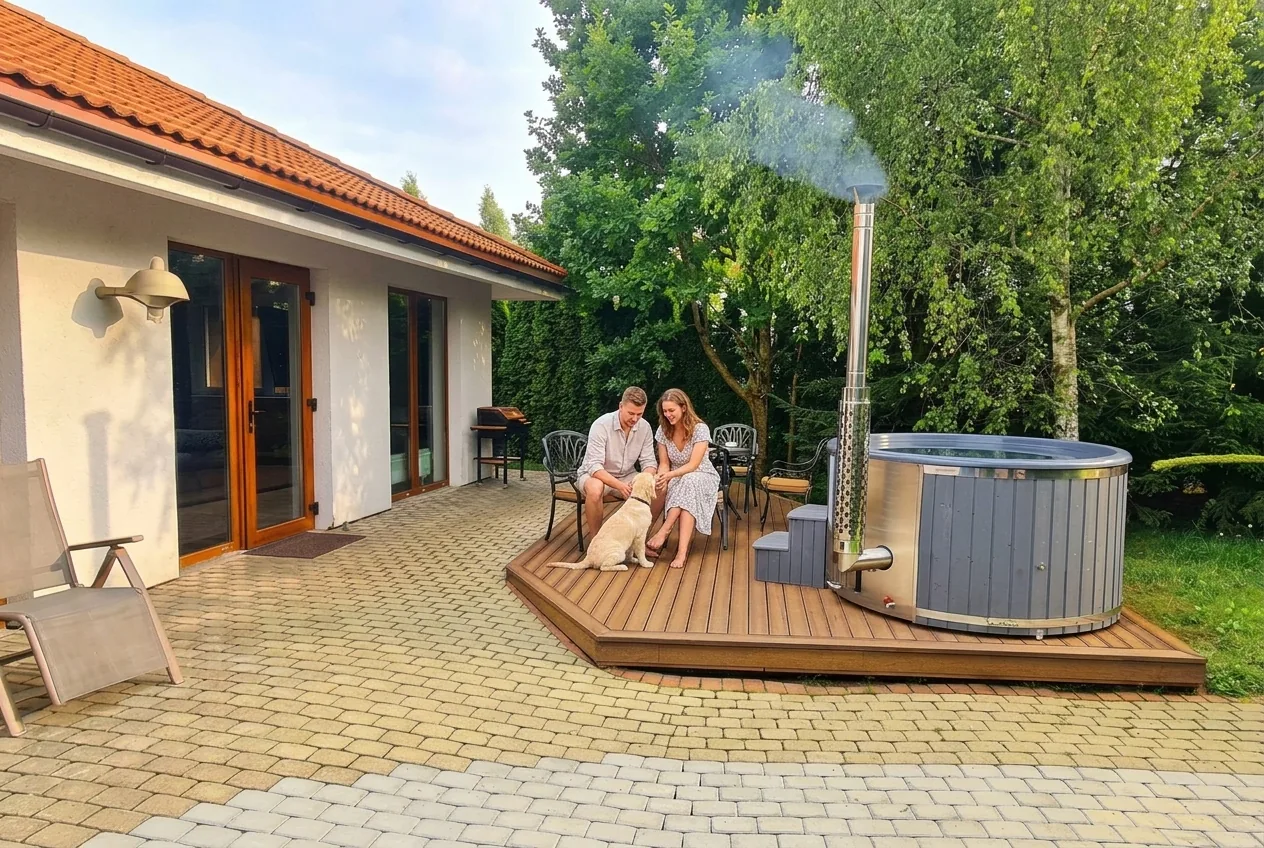 Apartamentai su jacuzzi kubilu lauke