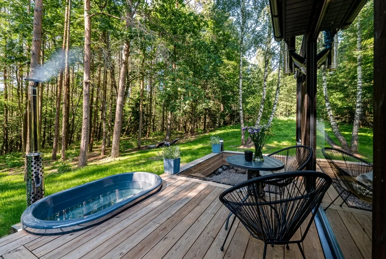 Brendis - SPA namelis dviem su kubilu ir židiniu | Virš Ąžuolų