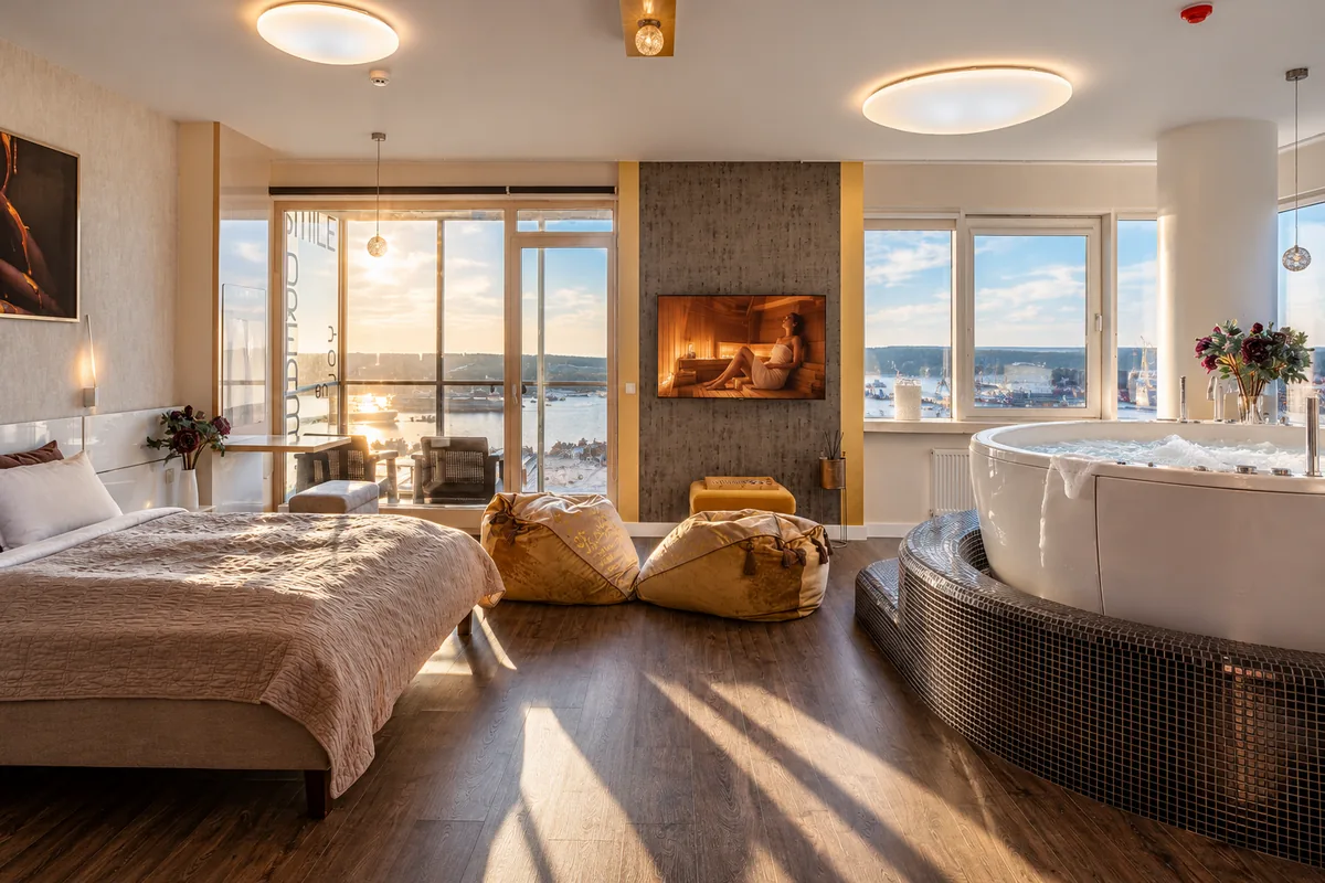 Sky Lux Apartamentai - hidromasazine vonia, sauna , pirtis, vaizdai i jura