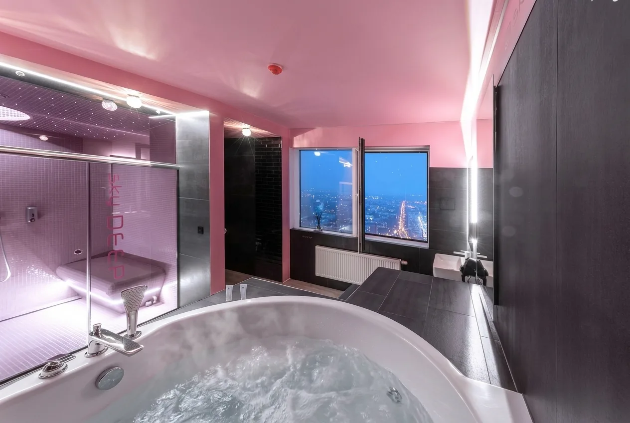 Sky Lux DEEP apartamentai Klaipedoje su panorama, jacuzzi, sauna