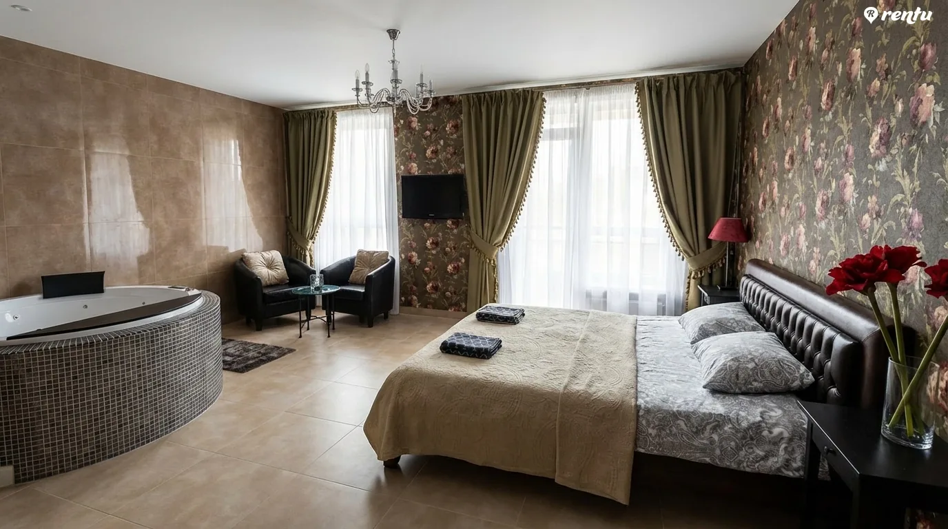 Karališki apartamentai su Jacuzzi romantiškam poilsiui