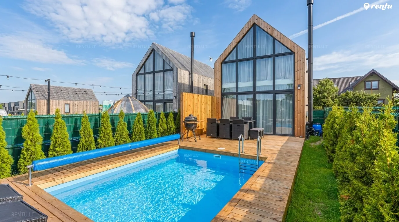 Dream House Palanga – nuoma Kunigiškėse su baseinu ir kubilu