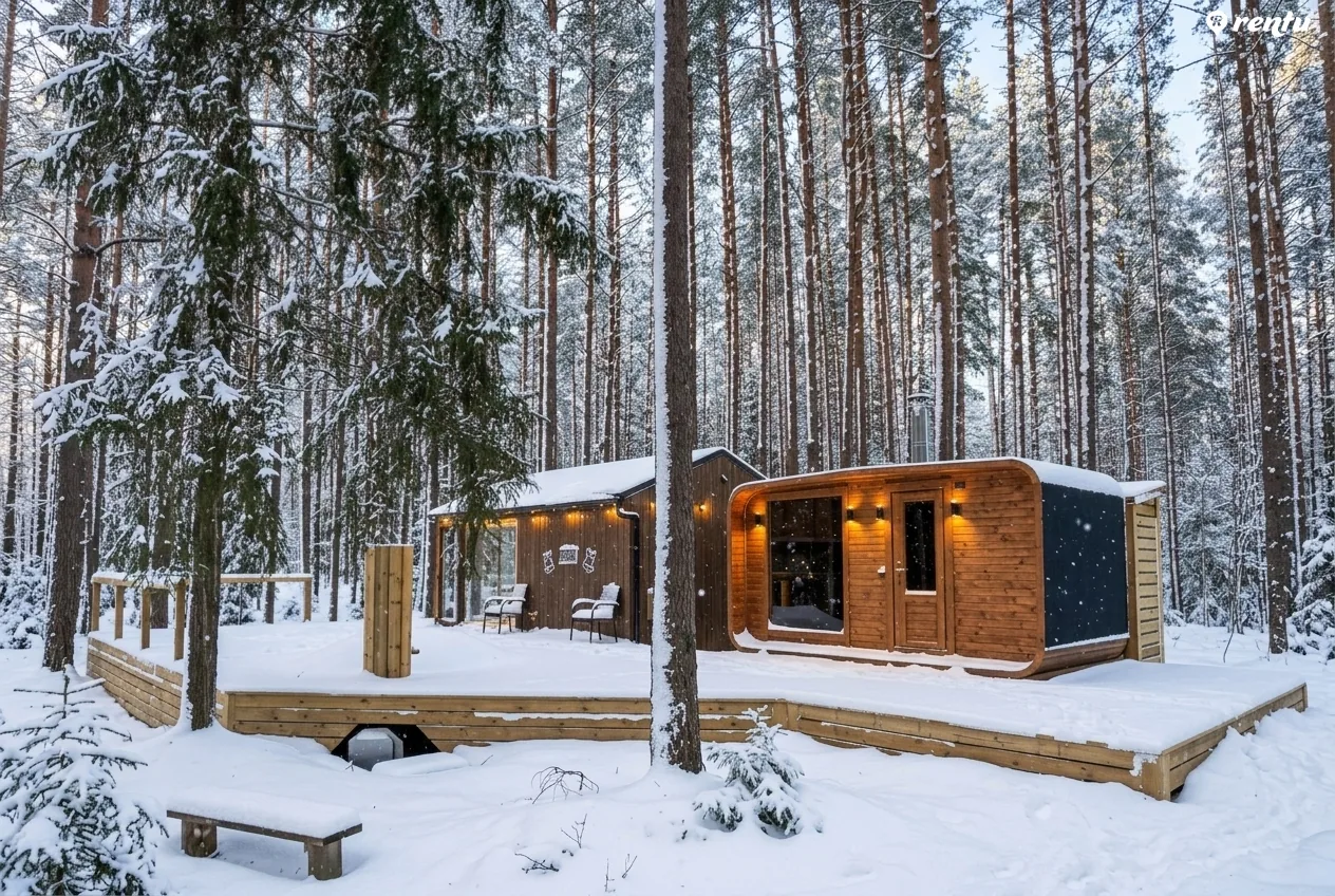 eL Pakrantė – miško namelis su pirtimi ir lauko jacuzzi