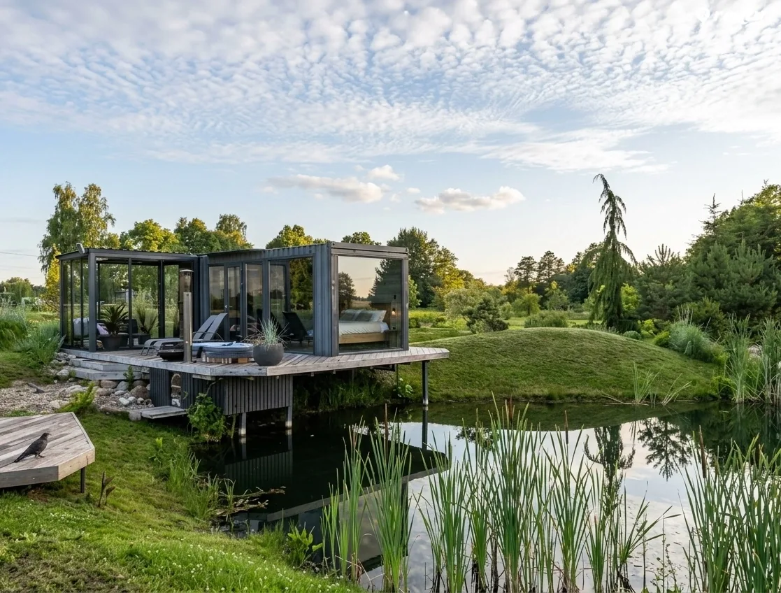Vaitų Riešutynė - Konteinerinis nameli su sauna, lauko vonia