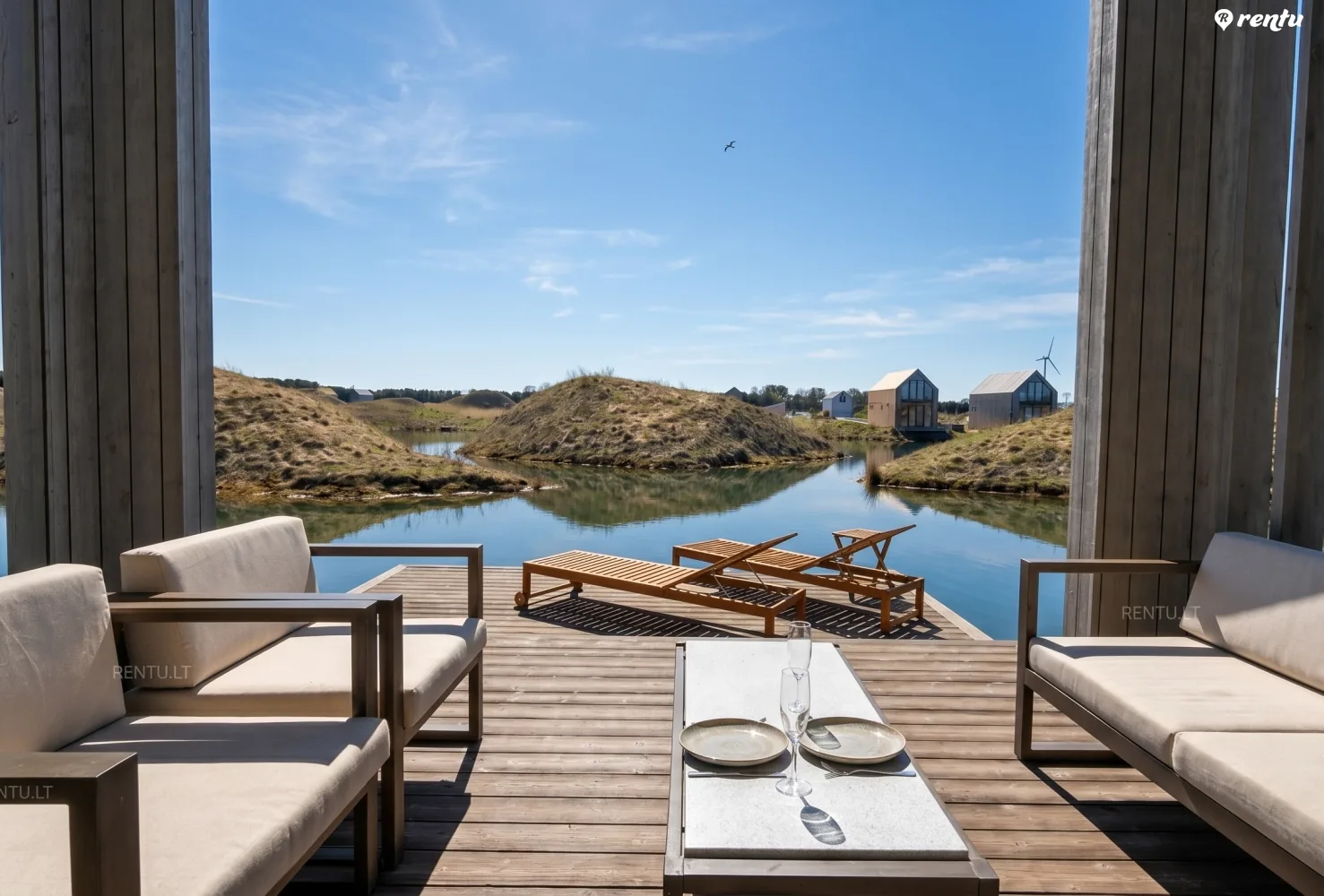 Pirtelių resort - Pilkasis namelis su sauna ir tvenkiniu
