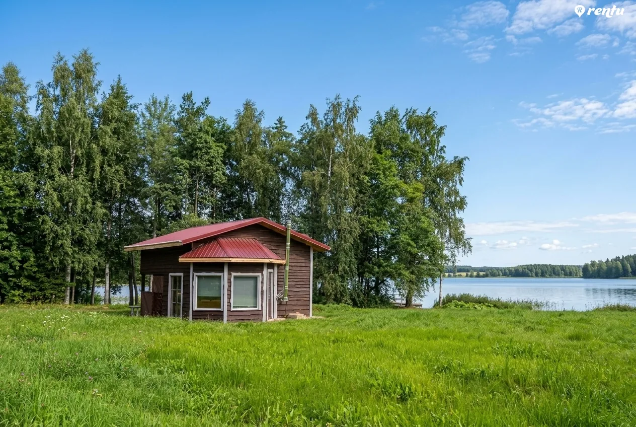 Namelis ant Gruodžių ežero kranto Molėtų rajone
